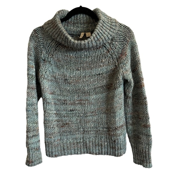 Anthropologie Moth Alpaca Marled Chunky Knit Mockneck Sweater, Size XS - Picture 4 of 9